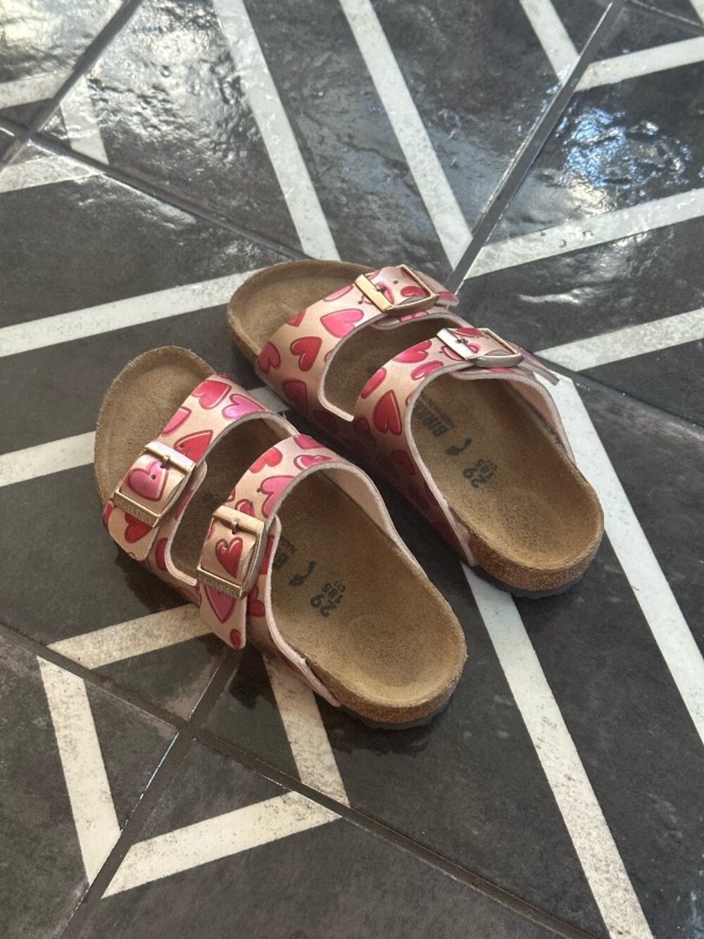 Birkenstock Arizona Girls Heart Print Sandals EU 29